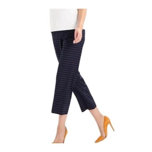 BANANA REPUBLIC Women’s Logan Crop Pants Sz 6 Pin Stripe Blue & White Ins 24.5” - Picture 11 of 12